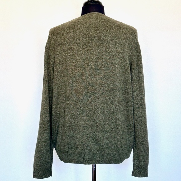 NEW! Club Room 100% Lambswool Pullover Sweater V Neck Moss Green Mens SZ XL - Picture 3 of 5